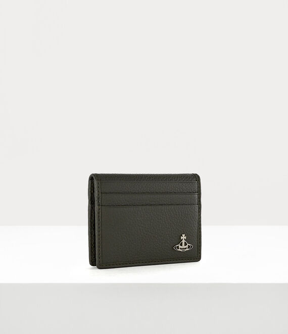 Vivienne Westwood grain leather man card holder black